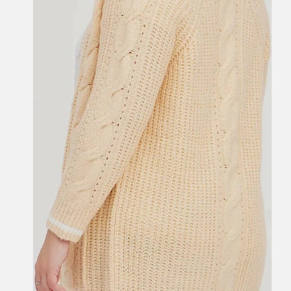 Torrid Sand Raglan Cable Knit Women's Cardigan Sweater Sz. 3X (22/24) - Picture 7 of 13